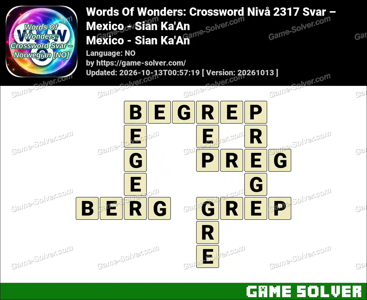 Words Of Wonders: Crossword Nivå 2317 Svar – Mexico – Sian Ka’An